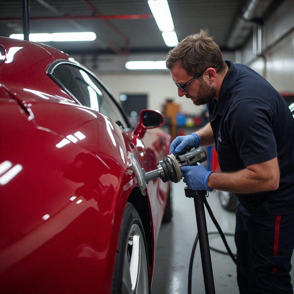 Leštění laku sportovního vozu